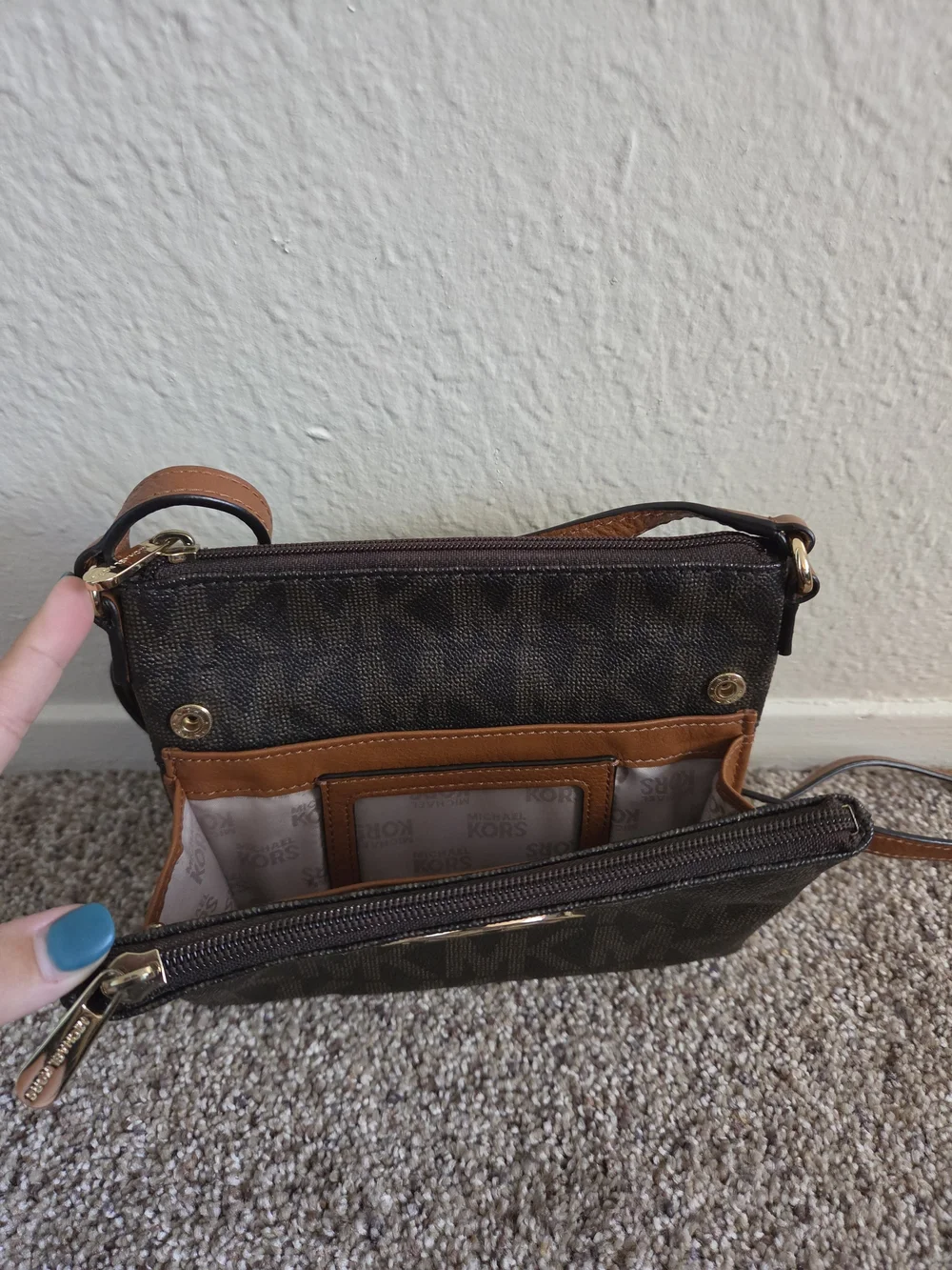 Michael Kors Brown Logo Crossbody Bag
